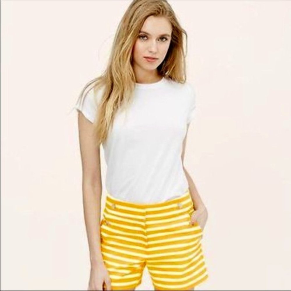 Striped button detail shorts